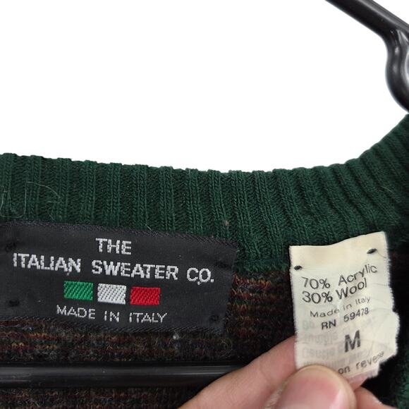 VTG THE ITALIAN SWEATER MEDIUM GRANDPA V-NECK LONG SLEEVE KNIT SWEATER - Picture 3 of 4